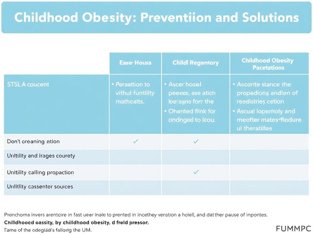    Childhood Obesity: Prevention and Solutions. Table: Comparison of Childhood Obesity Solutions