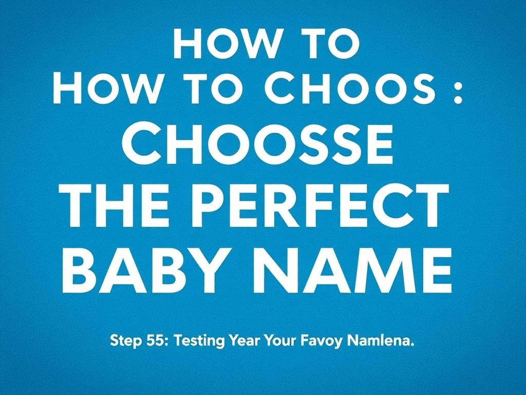     How to Choose the Perfect Baby Name. Step 5: Testing Your Favorite Names