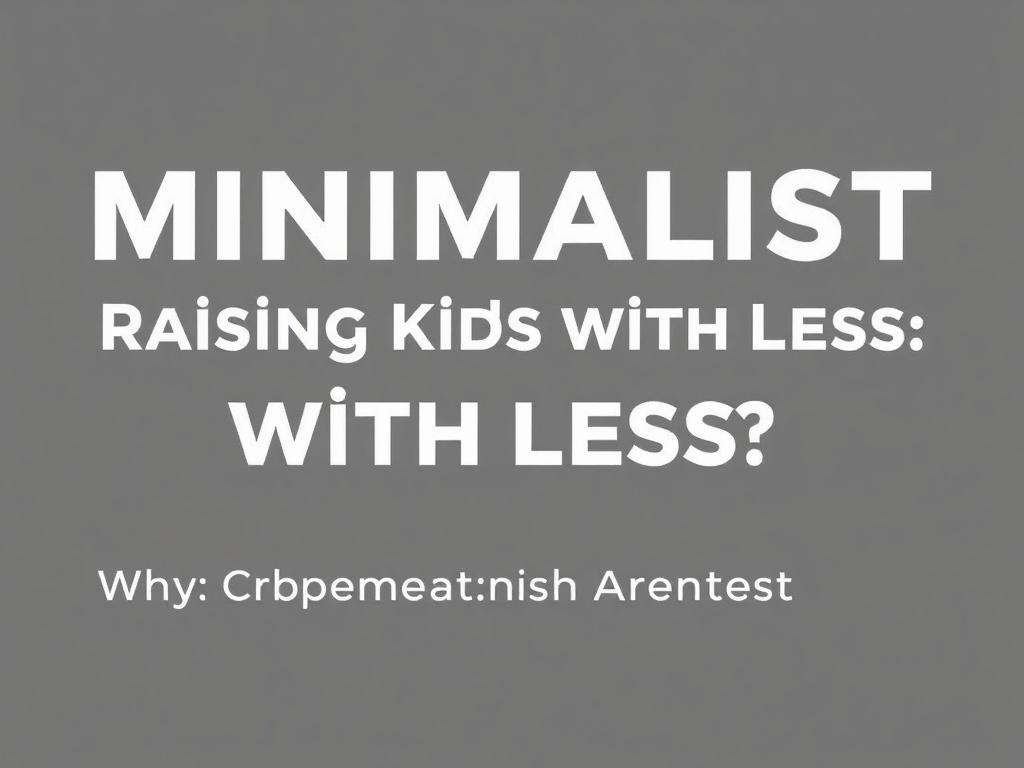     Minimalist Parenting: Raising Kids with Less. Why Choose Minimalist Parenting?